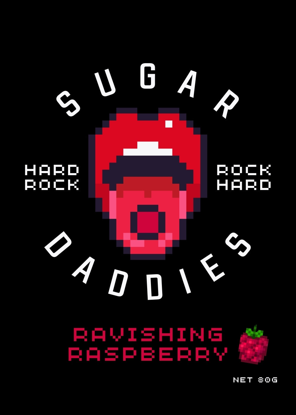 Candy Raspberry 80g Ravishing Raspberry -80g- – Sugar Daddies | Rock Hard, Hard Rock Candy